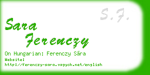 sara ferenczy business card