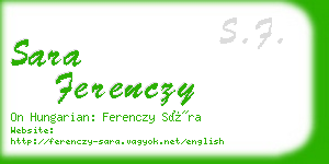 sara ferenczy business card